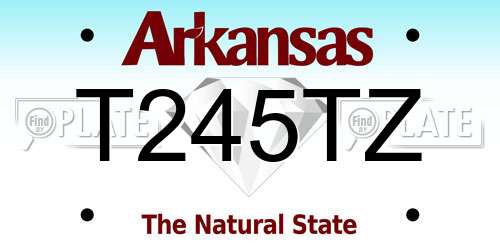T245TZ Arkansas License Plate