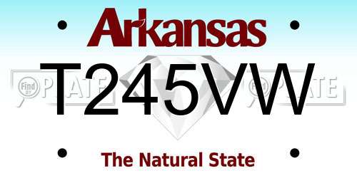 T245VW Arkansas License Plate