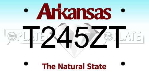 T245ZT Arkansas License Plate
