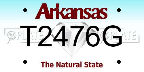 T2476G Arkansas License Plate