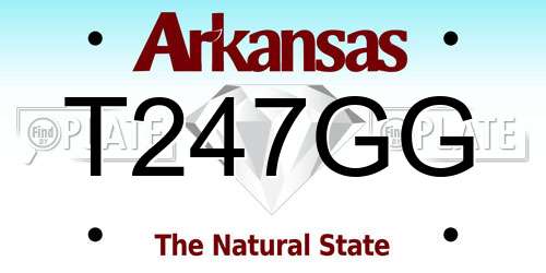 T247GG Arkansas License Plate