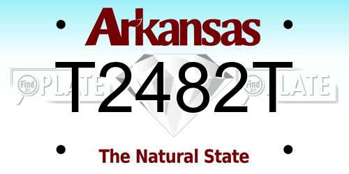 T2482T Arkansas License Plate
