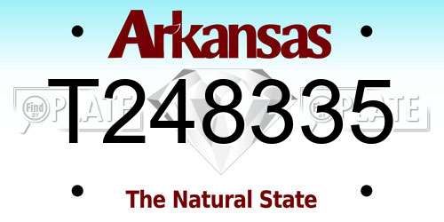 T248335 Arkansas License Plate