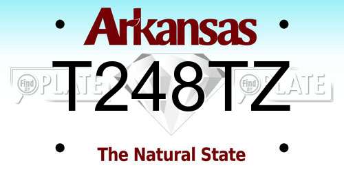 T248TZ Arkansas License Plate
