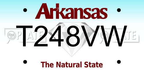T248VW Arkansas License Plate