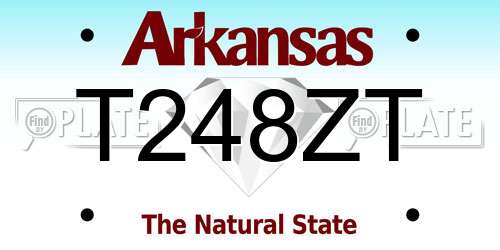 T248ZT Arkansas License Plate
