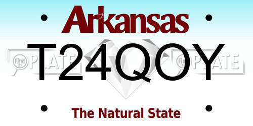 T24QOY Arkansas License Plate