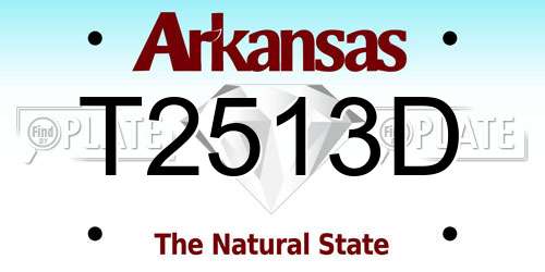 T2513D Arkansas License Plate
