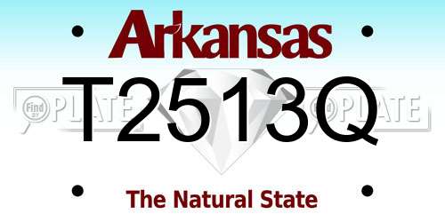 T2513Q Arkansas License Plate