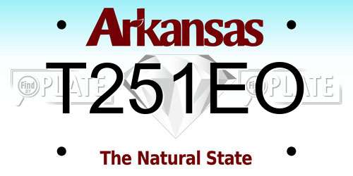 T251EO Arkansas License Plate