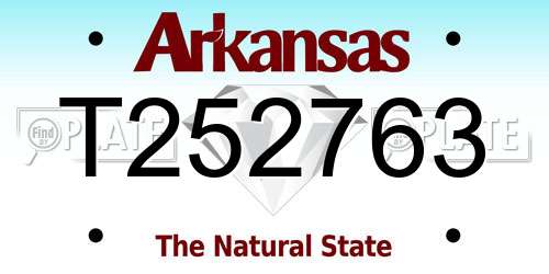 T252763 Arkansas License Plate