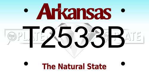 T2533B Arkansas License Plate