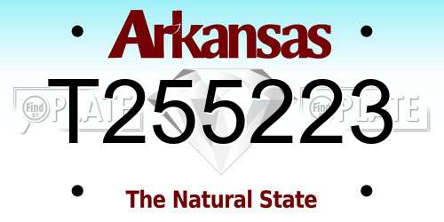 T255223 Arkansas License Plate