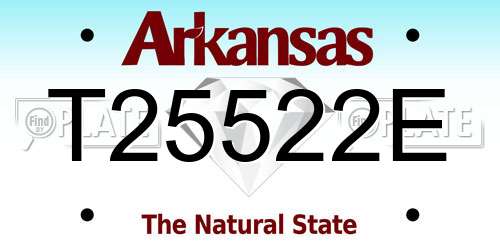 T25522E Arkansas License Plate