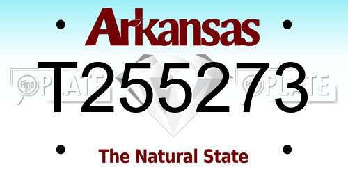 T255273 Arkansas License Plate