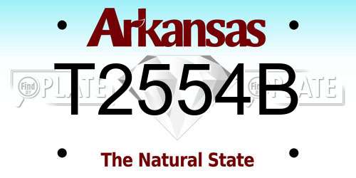 T2554B Arkansas License Plate