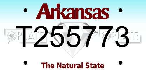 T255773 Arkansas License Plate