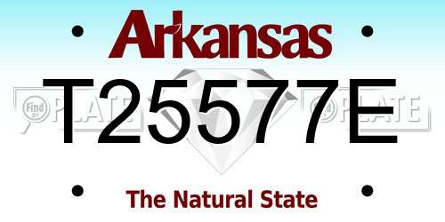 T25577E Arkansas License Plate