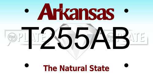 T255AB Arkansas License Plate
