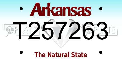 T257263 Arkansas License Plate
