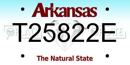 T25822E Arkansas License Plate