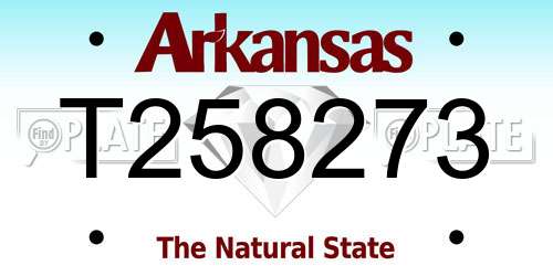 T258273 Arkansas License Plate