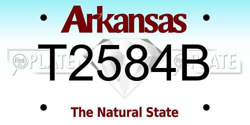 T2584B Arkansas License Plate