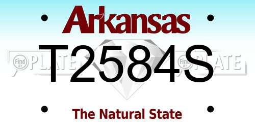 T2584S Arkansas License Plate