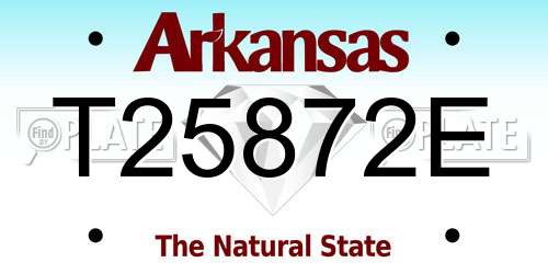 T25872E Arkansas License Plate