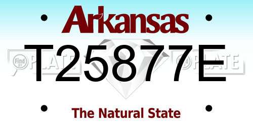 T25877E Arkansas License Plate
