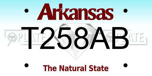 T258AB Arkansas License Plate