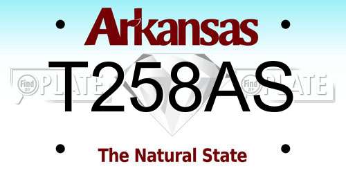 T258AS Arkansas License Plate