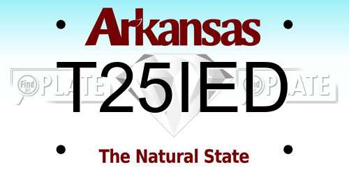 T25IED Arkansas License Plate