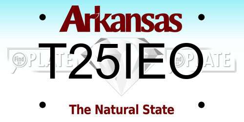 T25IEO Arkansas License Plate