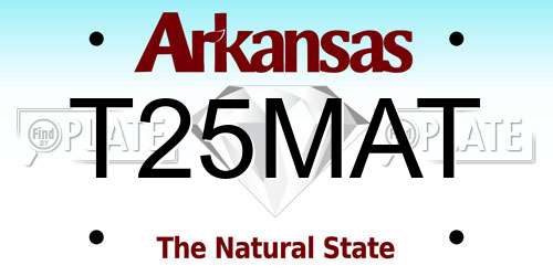 T25MAT Arkansas License Plate