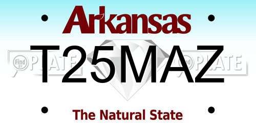 T25MAZ Arkansas License Plate