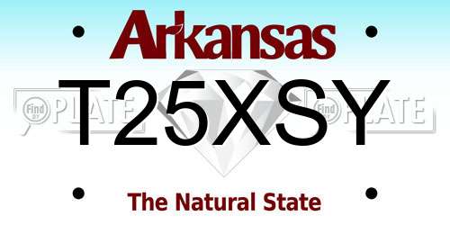 T25XSY Arkansas License Plate
