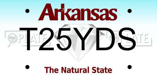 T25YDS Arkansas License Plate