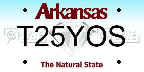 T25YOS Arkansas License Plate