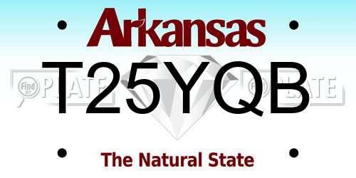 T25YQB Arkansas License Plate