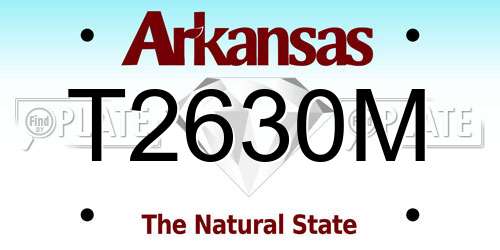 T2630M Arkansas License Plate