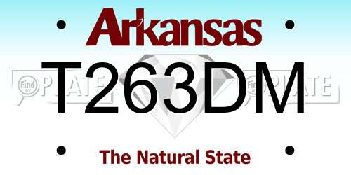 T263DM Arkansas License Plate