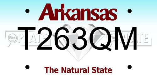 T263QM Arkansas License Plate