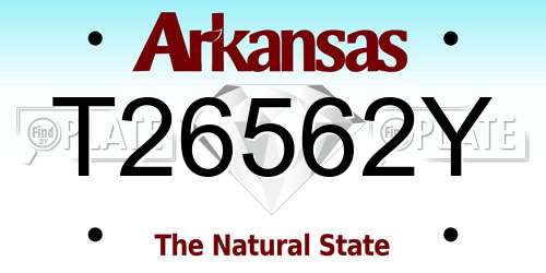T26562Y Arkansas License Plate