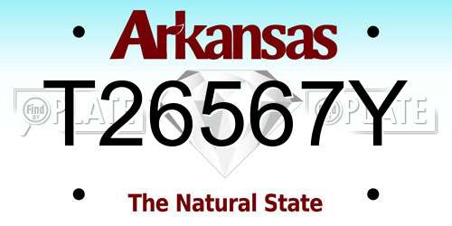 T26567Y Arkansas License Plate