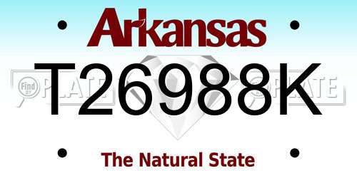 T26988K Arkansas License Plate