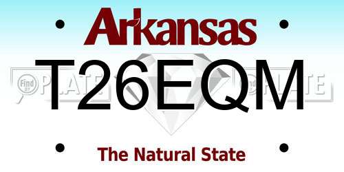 T26EQM Arkansas License Plate