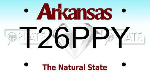 T26PPY Arkansas License Plate