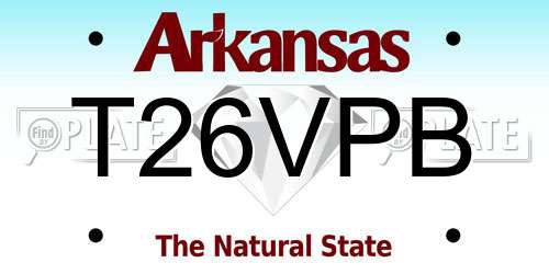 T26VPB Arkansas License Plate