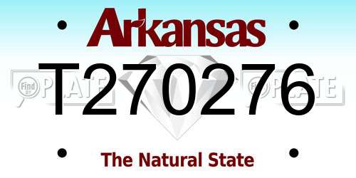 T270276 Arkansas License Plate